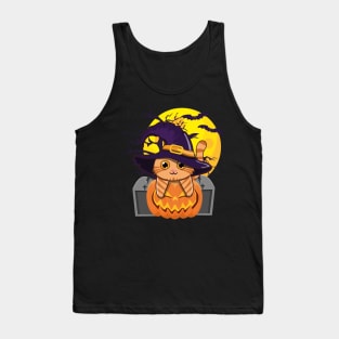 The Witch Cat Sitting On Spooky Pumpkin Tank Top